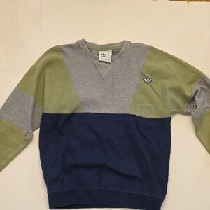 Adidas Men's Crewneck Sweater - Olive, Gray, and Navy